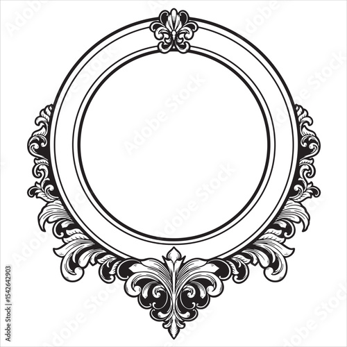 Elegant Vintage Ornamental Round Frame Design