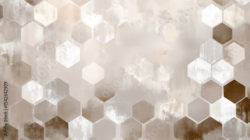 Brown and beige hexagonal pattern creating modern background design