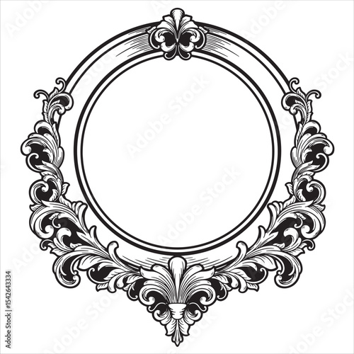 Elegant Vintage Ornamental Round Frame Design