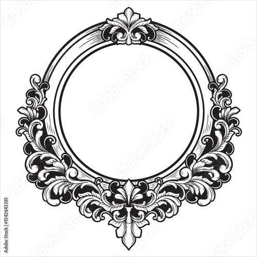 Elegant Vintage Ornamental Round Frame Design