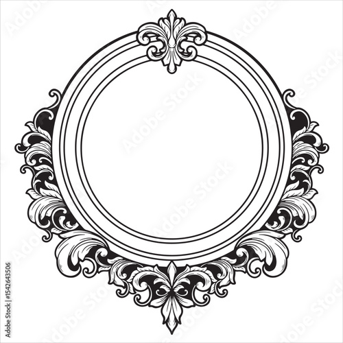 Elegant Vintage Ornamental Round Frame Design