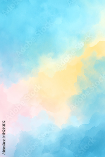 Pastel watercolor background blending yellow, pink, and blue hues