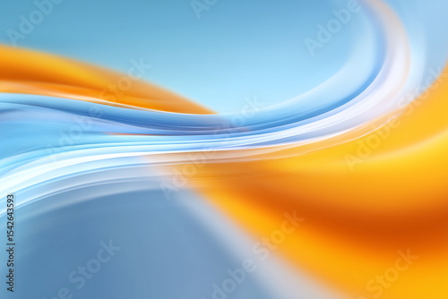 Abstract blue and orange wavy lines creating dynamic flowing design