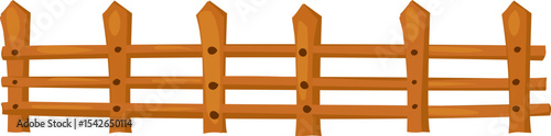 rectangle fence with top bar vector icon for landscaping, garden barrier, or rustic outdoor design