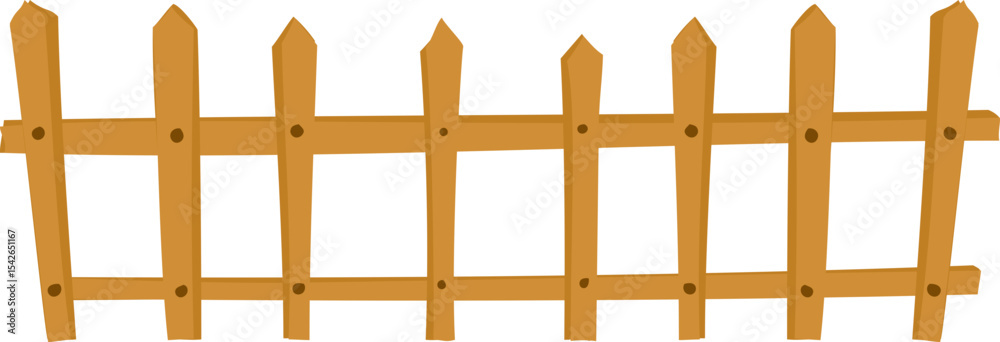 Naklejka premium tall picket fence vector icon for landscaping, garden barrier, or rustic outdoor design