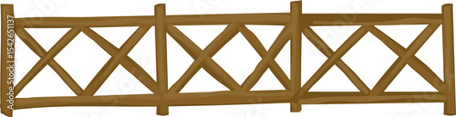x-beam garden railing vector icon for landscaping, garden barrier, or rustic outdoor design