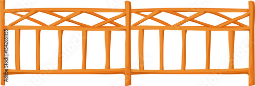 cross beam wooden fence vector icon for landscaping, garden barrier, or rustic outdoor design