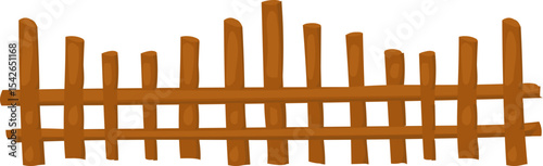 arched picket fence vector icon for landscaping, garden barrier, or rustic outdoor design