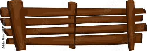 stacked log fence vector icon for landscaping, garden barrier, or rustic outdoor design