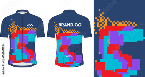 Cycling Jersey Design. Sport Jersey Design Custom Sublimation. Abstract Background.