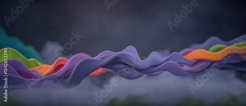 Abstract fluidic forms in pastel colors