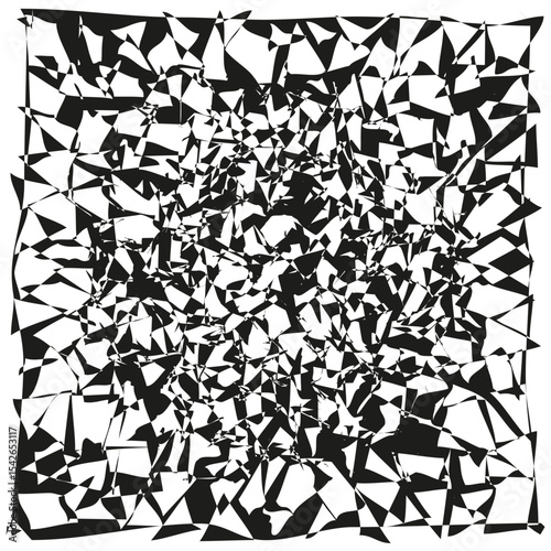 Fractal mesh icon. Chaotic triangle shape. Abstract web texture. Vector broken symbol.