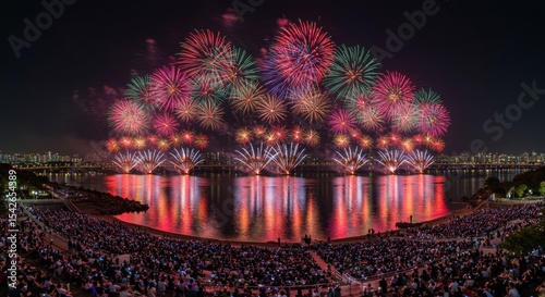 Danang Intl Fireworks Festival Vietnam Colorful fireworks over the Han river