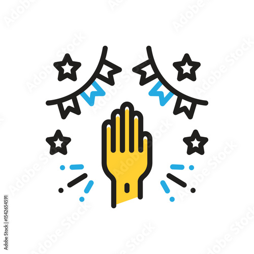 Multi color icon for involve