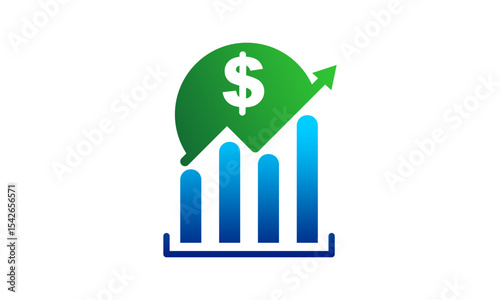 Growth revenue icon design vector