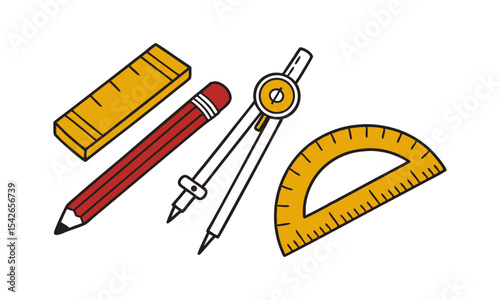 Simple Vector Illustration of Pencil Icon in Flat Design.

