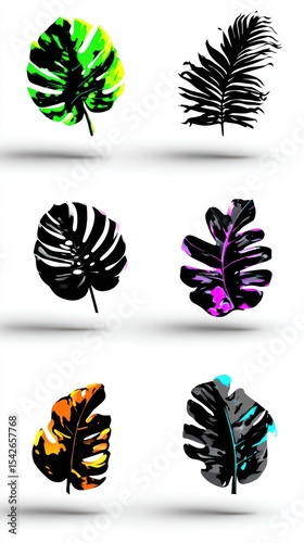 Abstract tropical leaf design