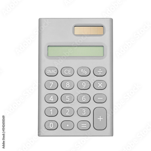 Gray Calculator Isolated on White Background for Office or Educational Use