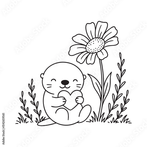 Cute Otter Plotter svg