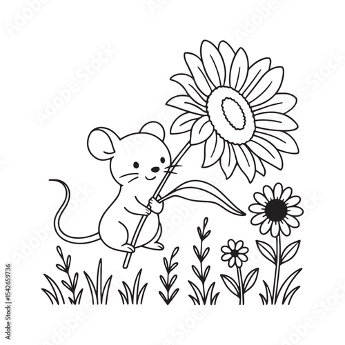 Mouse Sunflower Plotter svg