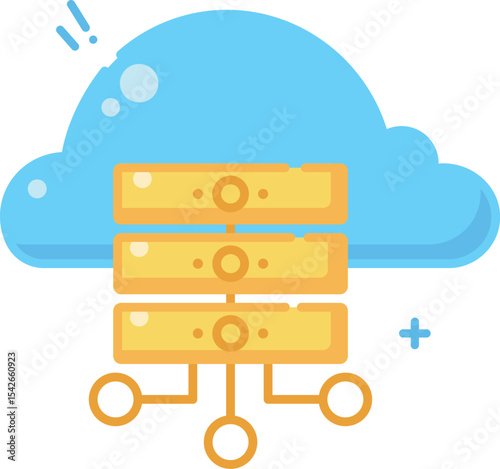 This vibrant server color icon represents cloud computing, hosting services, and data management. Perfect for modern digital designs and tech-related projects.