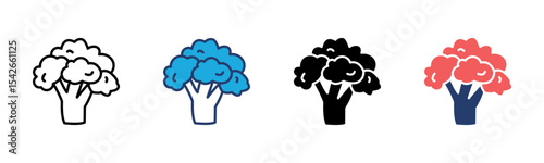 Broccoli icon sheet multiple style collection
