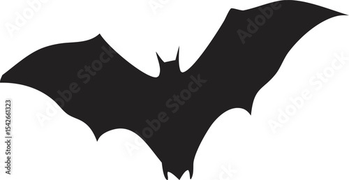 Halloween Bat Silhouette Design Flying Nocturnal Creature Dark Winged Animal Graphic
