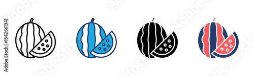 Watermelon icon sheet multiple style collection