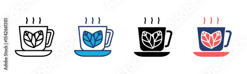 Herbal Tea icon sheet multiple style collection