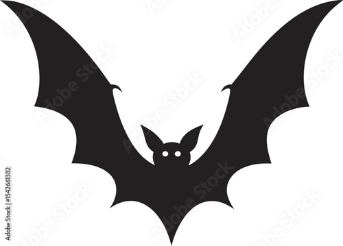 Halloween Bat Silhouette Design Flying Nocturnal Creature Dark Winged Animal Graphic