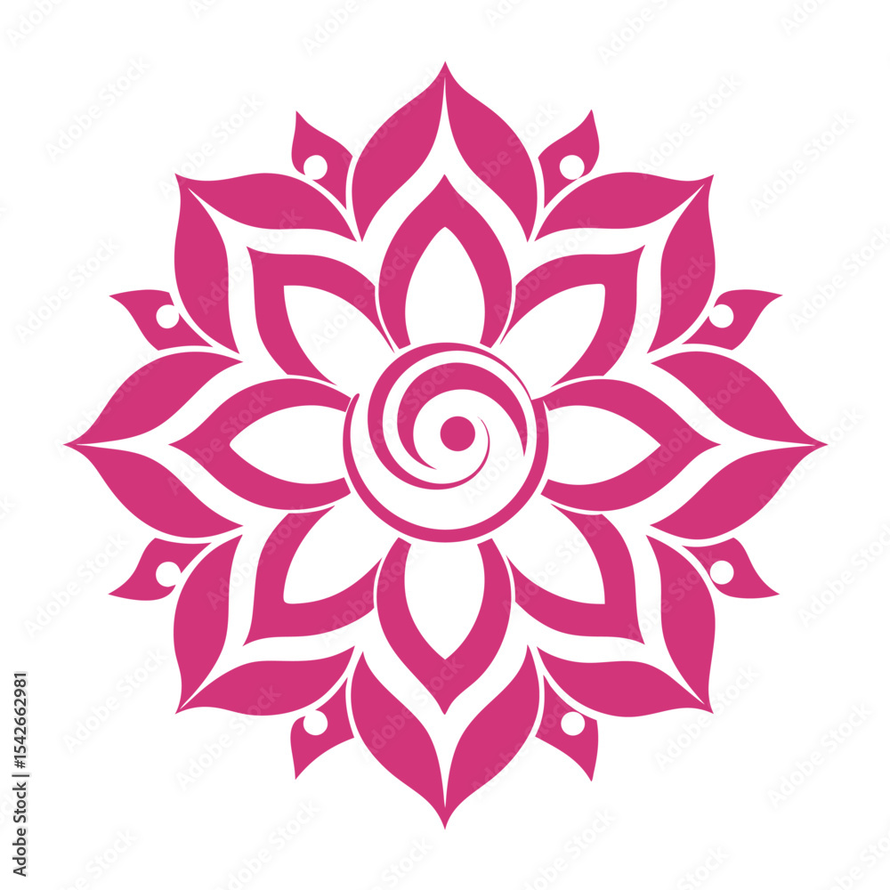 Naklejka premium Ornate Lotus Mandala Showcasing Spiritual Elegance and Floral Motion