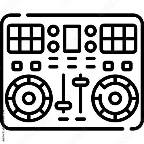 Dj Turntable Line Icon