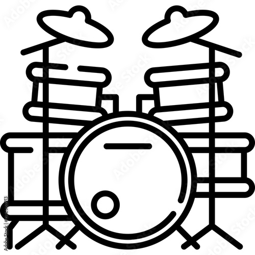 Drum Set Line Icon