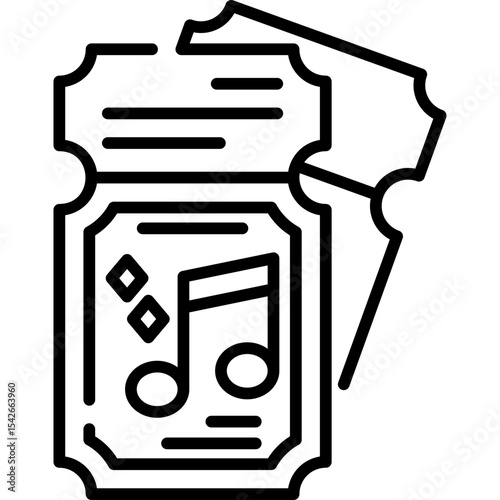 Festival Ticket Line Icon