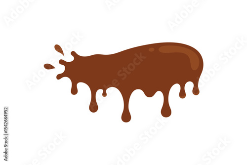 Single Element Dripping Chocolate Splash Graphic Design high resolution