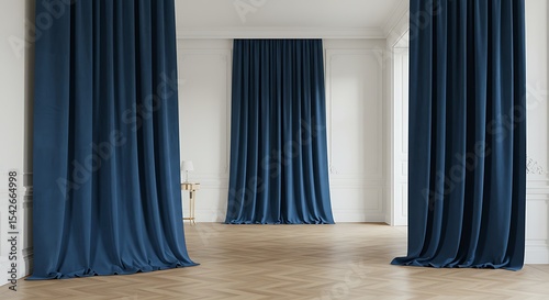 Empty room, Luxury elegant background with silk drapery