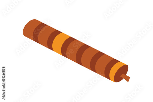 Vector Illustration of Chocolate Wafer Roll Stick detailed