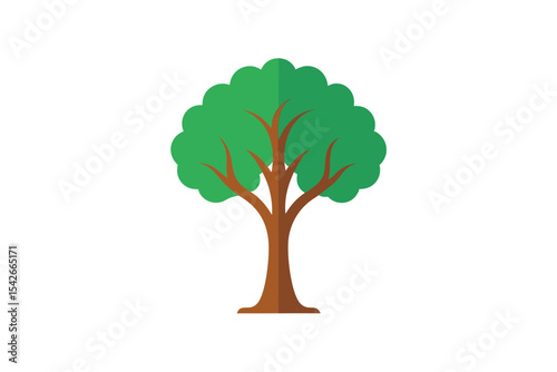 Simple Minimalist Tree Drawing on White Background clean