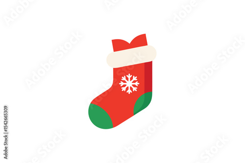 Cute Christmas Socks Illustration with Snowflake Pattern charming