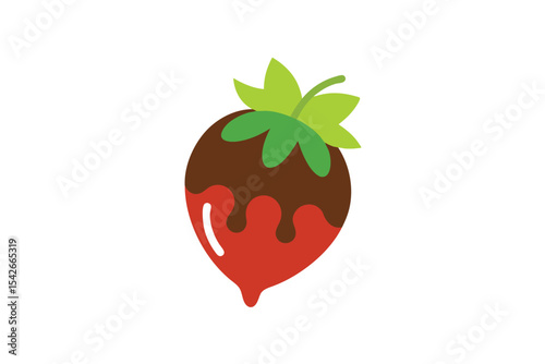 High Resolution Chocolate Covered Strawberry on White Background Image
