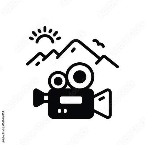 Black solid icon for documentary