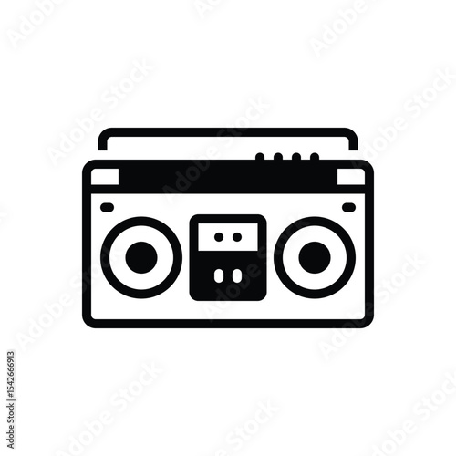 Black solid icon for stereo