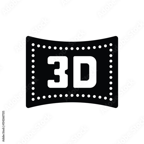 Black solid icon for 3d show