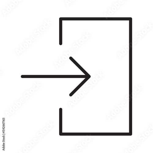 Login flat icon vector set, linear outline icon, minimal vector illustration for interface design