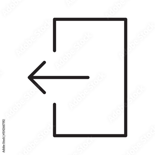 Logout flat icon vector set, linear outline icon, minimal vector illustration for interface design