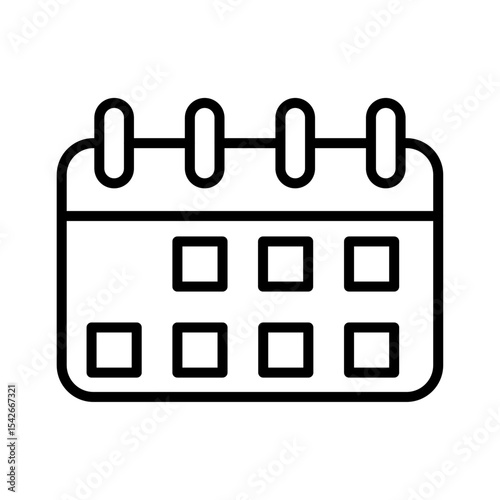 Calendar flat icon vector set, linear outline icon, minimal vector illustration for interface design
