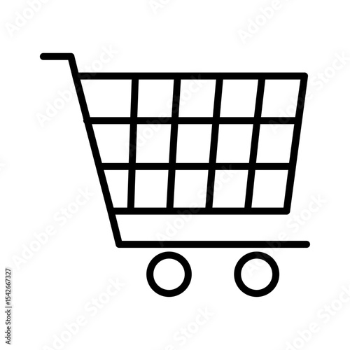 Cart flat icon vector set, linear outline icon, minimal vector illustration for interface design