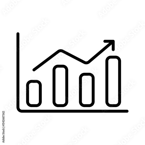 Chart flat icon vector set, linear outline icon, minimal vector illustration for interface design