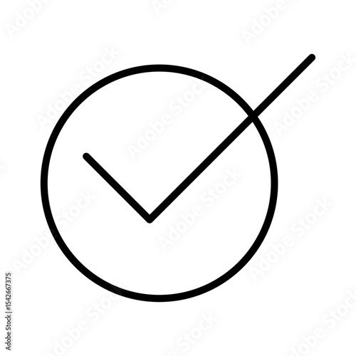 Checkmark flat icon vector set, linear outline icon, minimal vector illustration for interface design