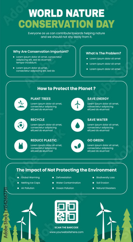 World Nature Conservation Day Social Media Infographic with Flat Cartoon Design
